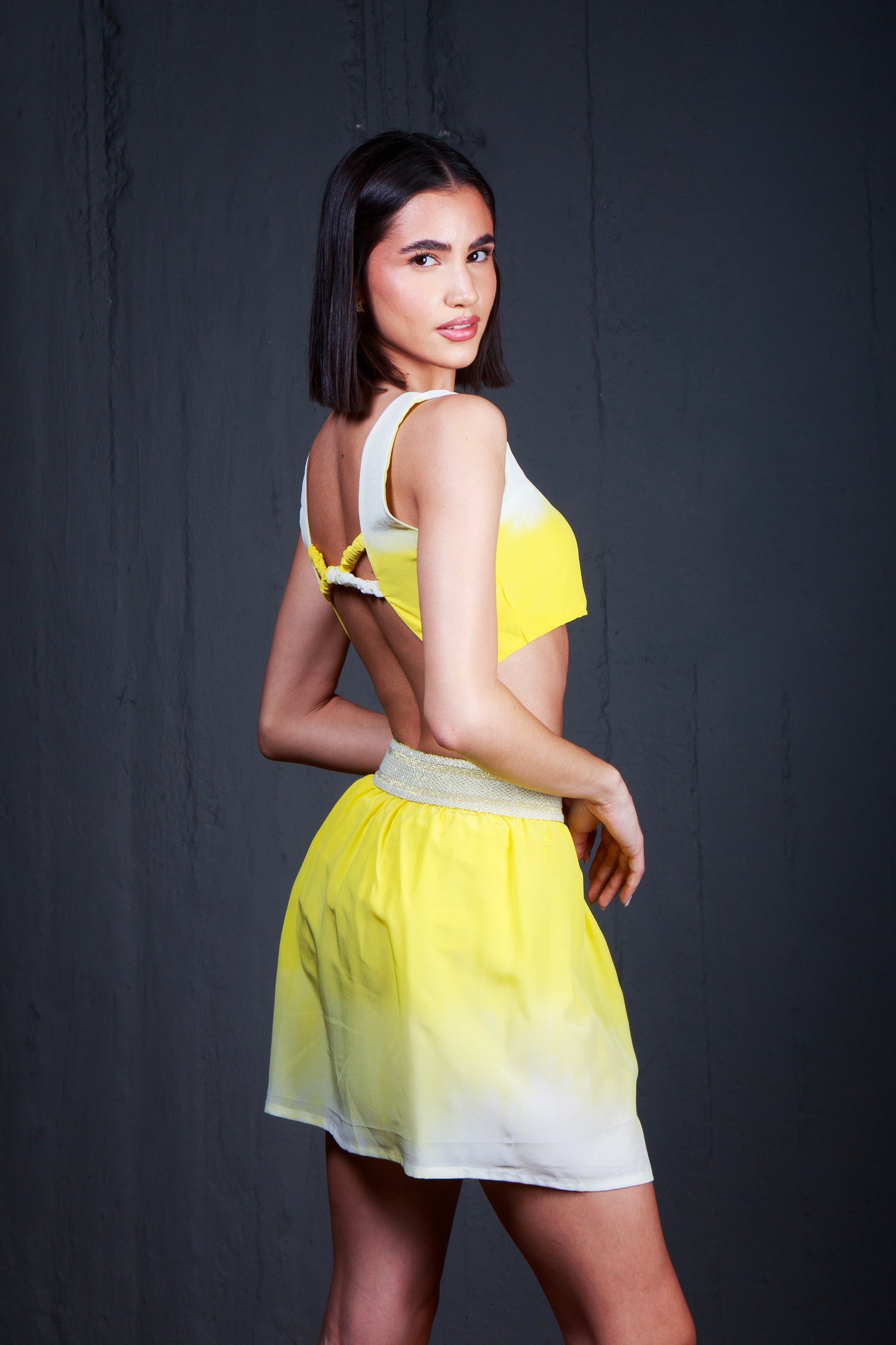 Silk DYE print set, Crop top ,Wrap Skirt